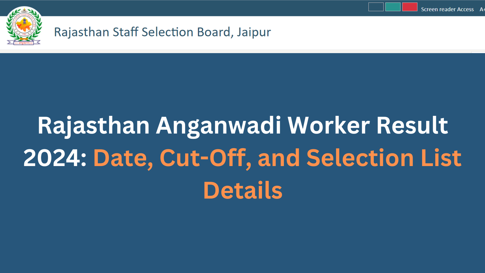 Rajasthan Anganwadi Worker Result 2024: Date, Cut-Off, and Selection List Details